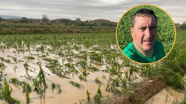Jesús Marco, con sus cultivos de fondo.