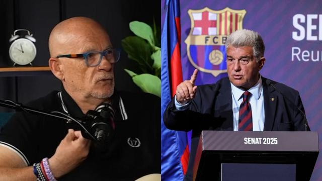 Imagen de Alfredo Duro y Joan Laporta, presidente del FC Barcelona.