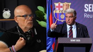Imagen de Alfredo Duro y Joan Laporta, presidente del FC Barcelona.