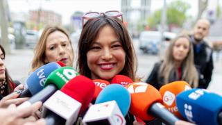 Elisa Mouliaá, el pasado 11 de abril, cuando acudió al Juzgado para entregar su teléfono móvil, según acordó el juez./