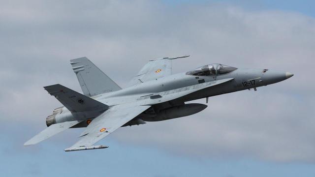 Un caza F-18 del Ejército del Aire y del Espacio.