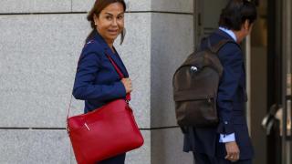 Isabel Pardo de Vera este lunes a su llegada a la Audiencia Nacional.