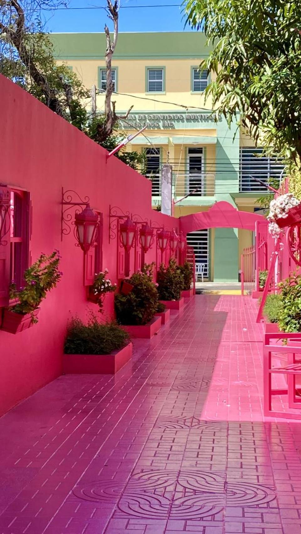 Paredes color rosa fucsia.