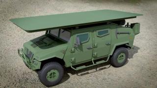 Un vehículo militar protegido con el sistema Kallisto Shield