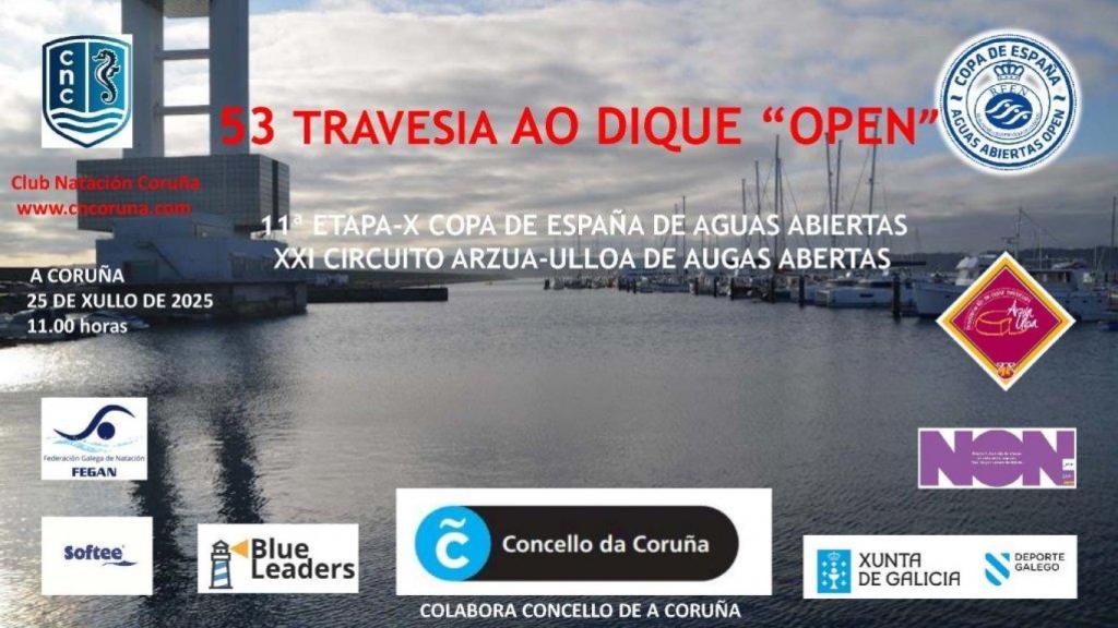 Cartel de la edición LIII de la Travesía a Nado al Dique