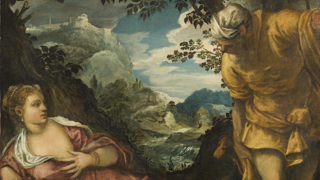 Tintoretto: 'El encuentro de Tamar y Judá', h. 1555 - 1559. Museo Nacional Thyssen-Bornemisza, Madrid