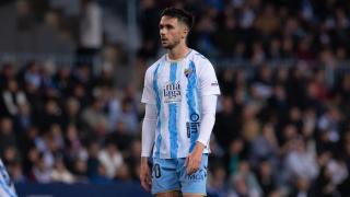 Nelson Monte en un partido del Málaga CF.