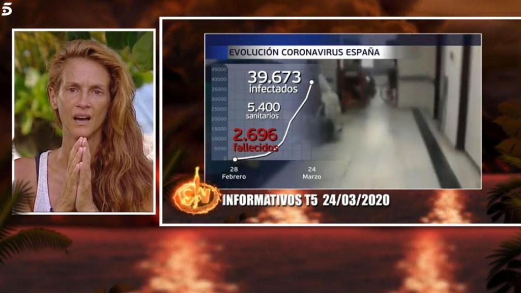 Elena Rodríguez se enteró en 'Supervivientes 2020' de la gravedad de la pandemia.