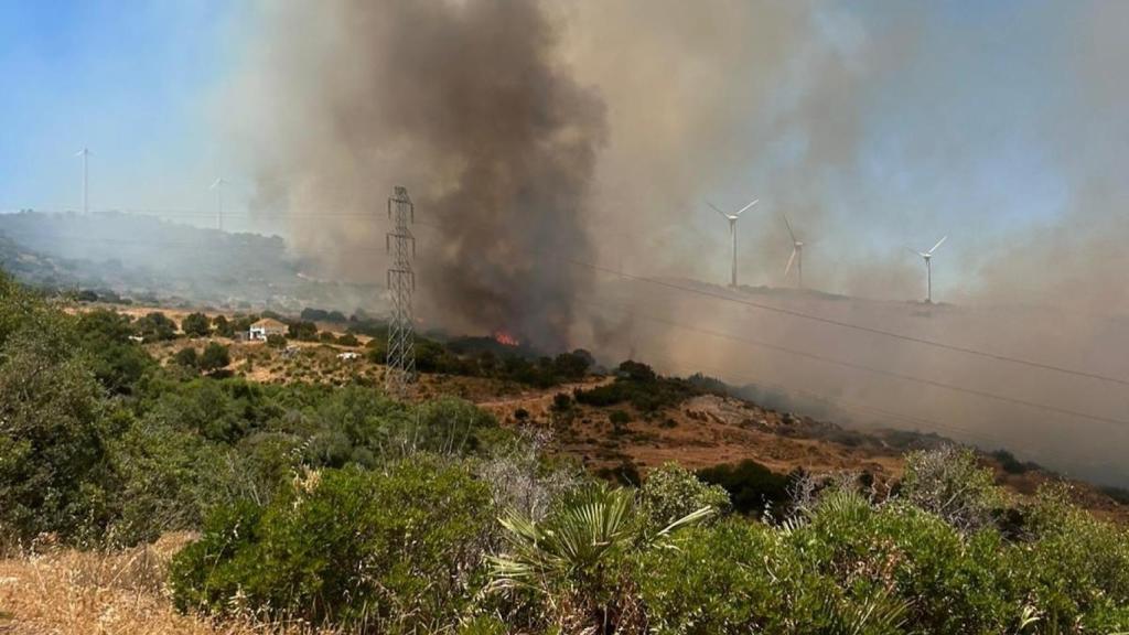El incendio forestal en Casares.