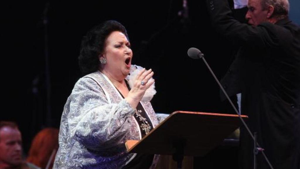 La cantante de ópera en uno de sus recitales.