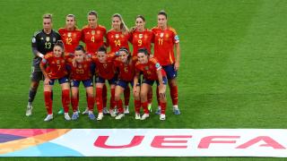 La alineación de España contra Suiza en la Eurocopa femenina.