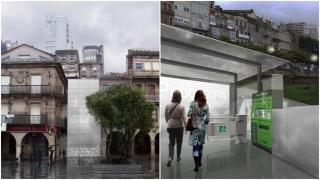 Imágenes del proyecto del funicular entre O Berbés y Praza do Rei.