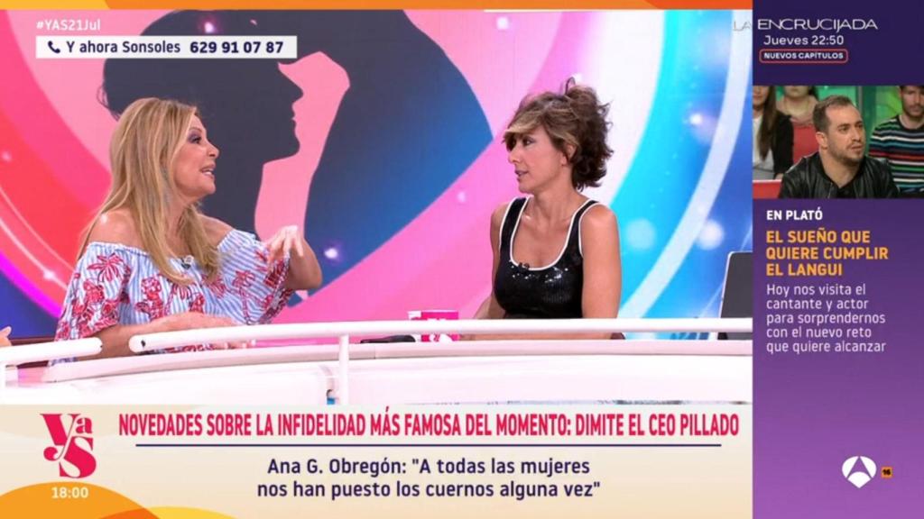 Ana Obregón y Sonsoles Ónega en 'Y ahora, Sonsoles'.