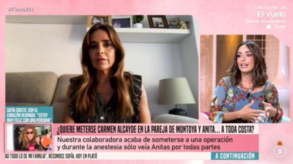Carmen Alcayde entra en directo en 'Fiesta'.