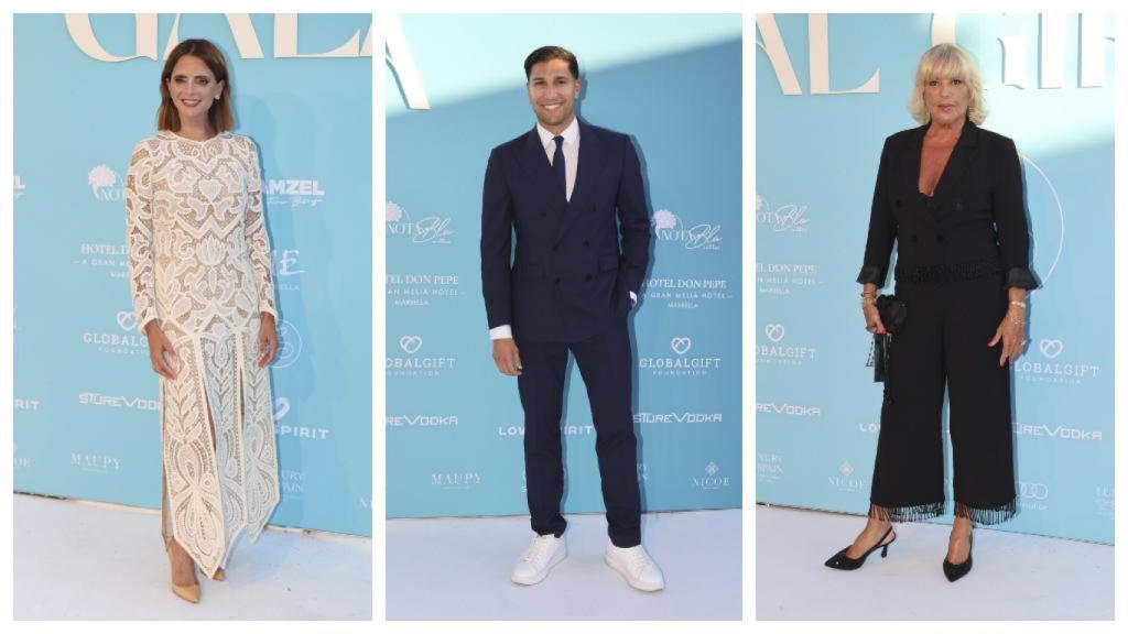 Macarena Gómez, Gianmarco Onestini y Bárbara Rey en la Global Gift Gala.
