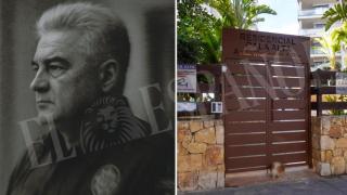 El alto cargo del Ministerio del Interior y de la Policía de Ucrania, Ihor Hrushevskyi, y la entrada de la urbanización de Villajoyosa donde tanto él, el pasado 29 de junio, como el piloto ruso Maxim Kuzminov, en 2024,  murieron.