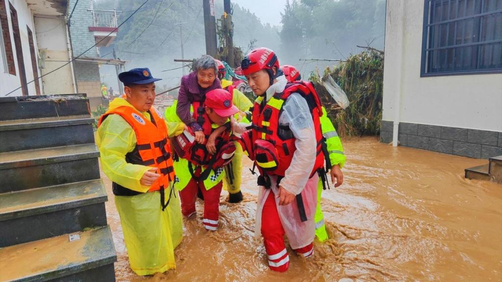 Imagen de archivo de inundaciones en China.