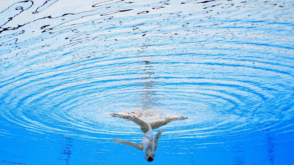 Iris Tió, durante su ejercicio en la final de solo libre en el Mundial de Singapur 2025