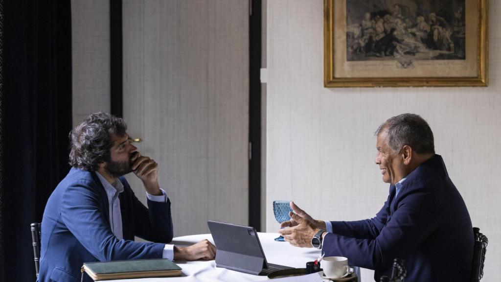 Un momento de la entrevista, celebrada en el hotel NH Grand Sablon de Bruselas.