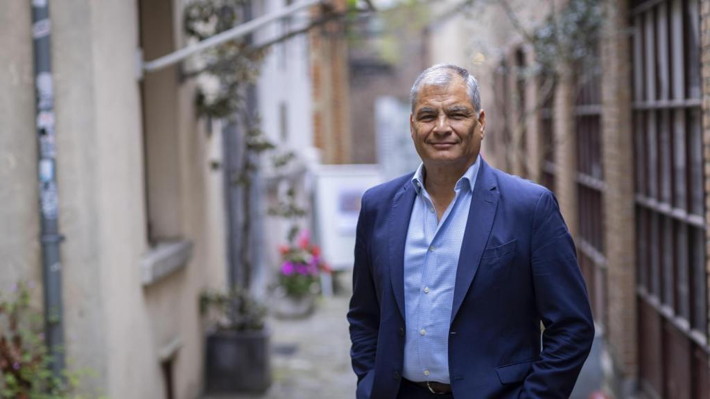 Rafael Correa, en la sesión de retratos previa a la entrevista.