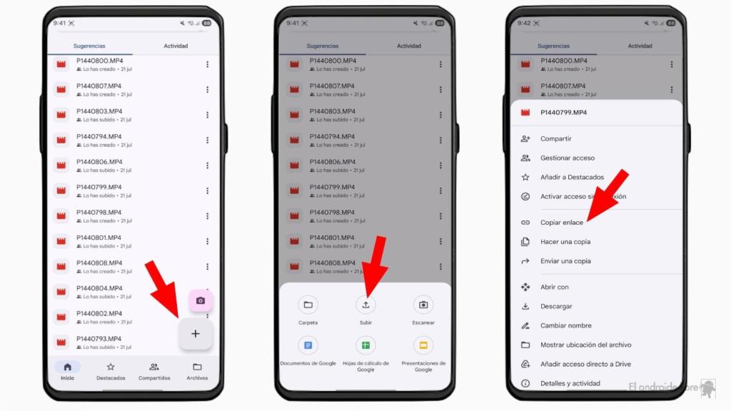 Interfaz de Google Drive