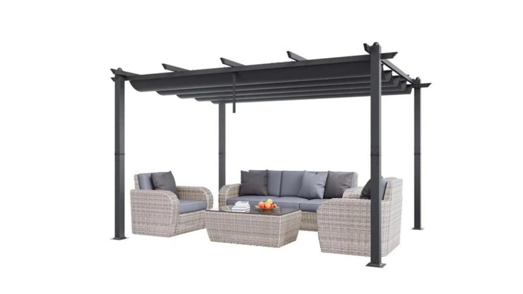 VEVOR Pérgola Retráctil para Exteriores 3x4m
