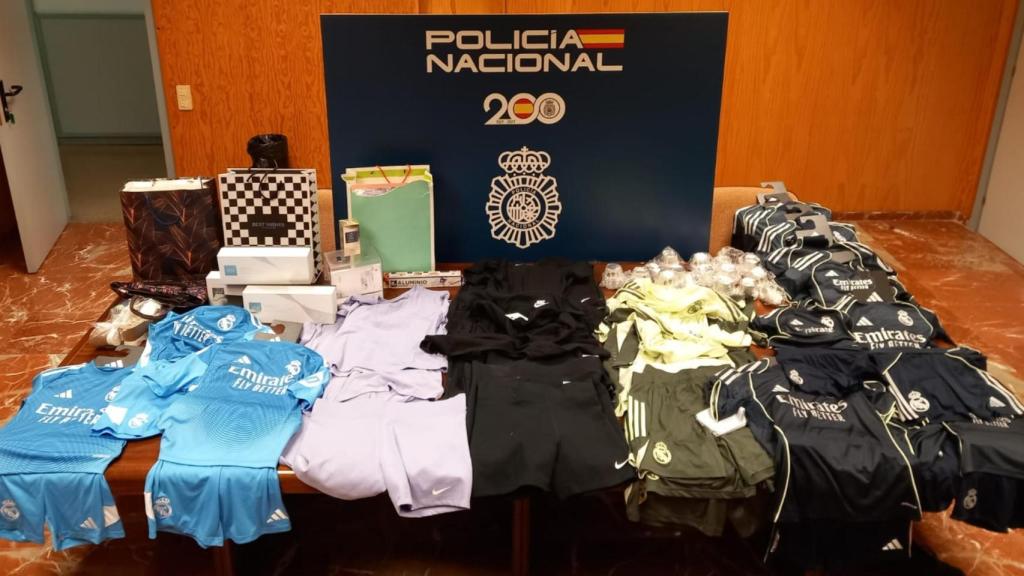 Artículos intervenidos por la Policía Nacional.