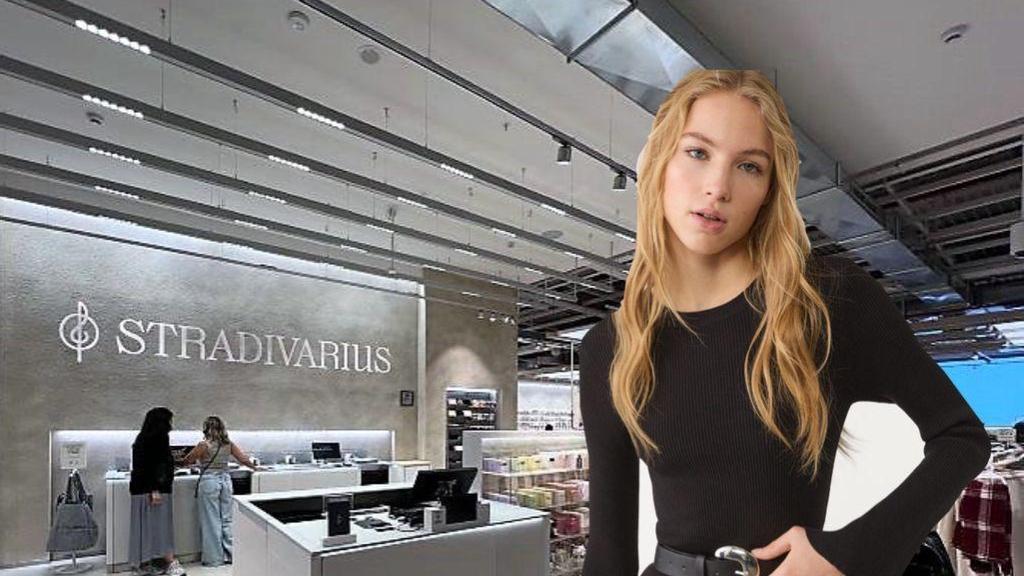 Montaje de Stradivarius y la modelo.