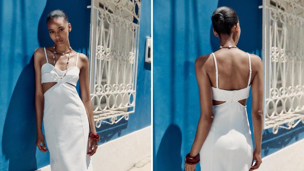 Vestido blanco de Zara en rebajas