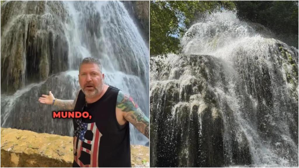 Larry, turista estadounidense en el Monasterio de Piedra.