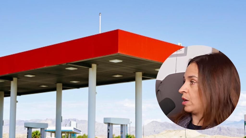 Imagen de una gasolinera junto a la entendida.
