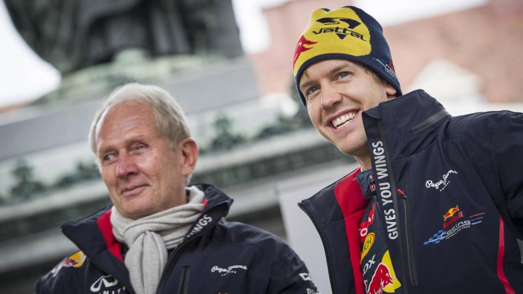 Helmut Marko y Sebastian Vettel, durante la época del piloto alemán en Red Bull