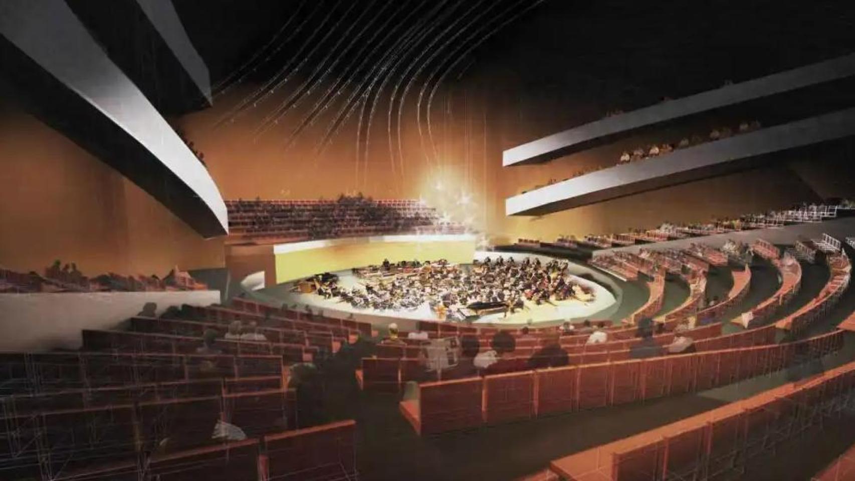 Imagen de uno de los espacios interiores del Auditorio de la Música de Málaga.