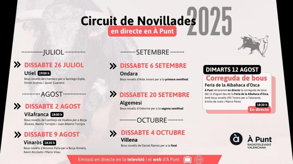 Programación de Novilladas en À Punt.