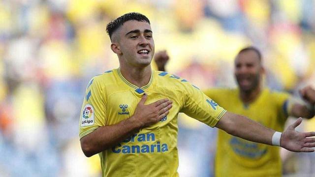 Moleiro, durante un partido de Las Palmas.