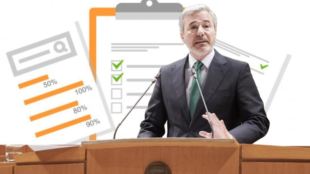 Azcón, durante una de sus comparecencias en las Cortes de Aragón.