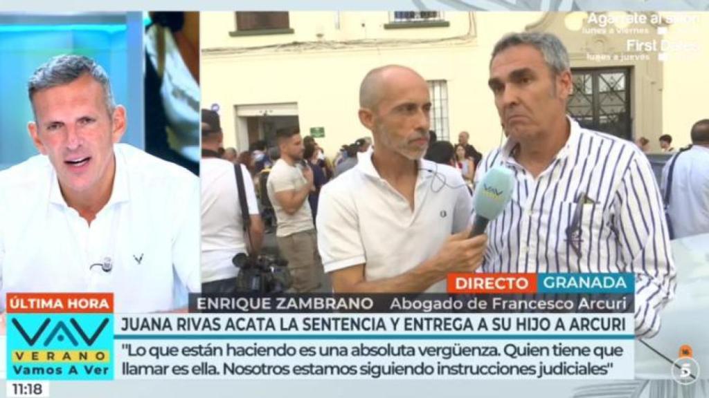 Enrique Zambrano, abogado de Arcuri, entra en directo en 'Vamos a ver'.