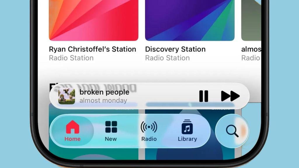 Nueva transparencia de Liquid Glass.