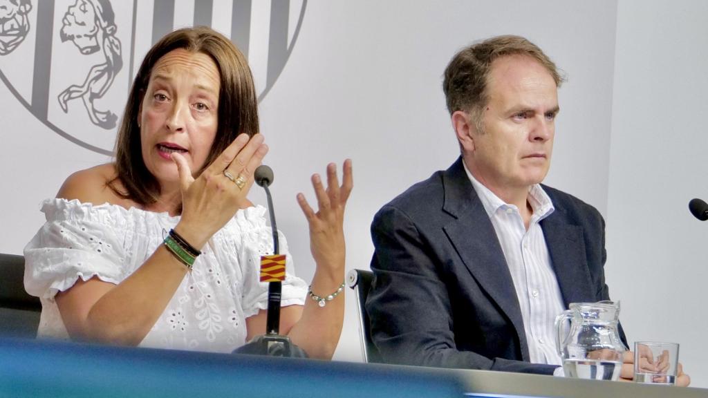 Carmen Susín y Roberto Bermúdez de Castro, este miércoles, tras el Consejo de Gobierno.