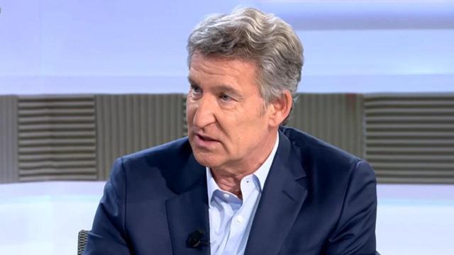El presidente del PP, Alberto Núñez Feijóo, este miércoles en Cuatro.