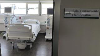 Una sala de tratamiento de hemodiálisis.