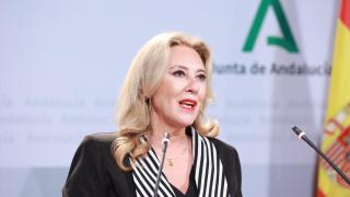 Carolina España, este miércoles en el Palacio de San Telmo de Sevilla.