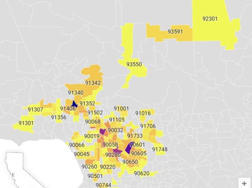 El mapa muestra una clara actividad sobre el Valle De San Fernando