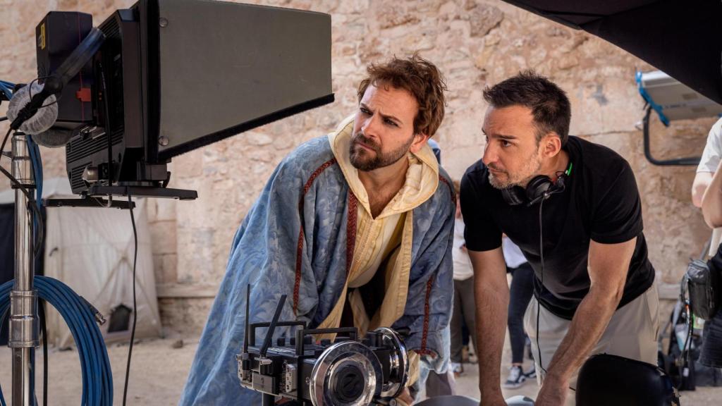 José Manuel Poga y Alejandro Amenábar en el rodaje de 'El cautivo'.
