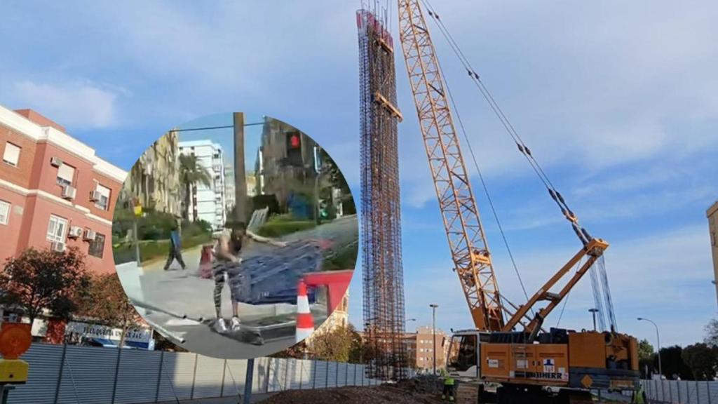 Imagen de las obras de la Línea 3 de metro