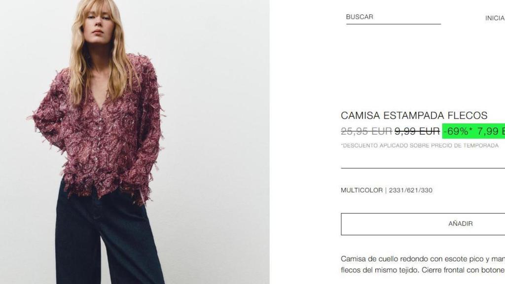 Camisa estampada flecos. Ref. 2331/621/330