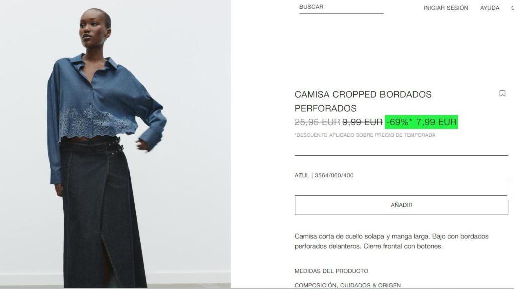 Camisa bordados. Ref. 3564/060/400