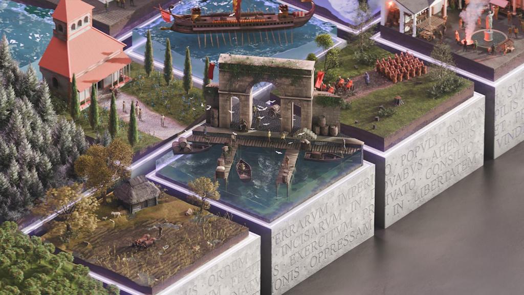 Ilustración artística de una edad antigua romana.