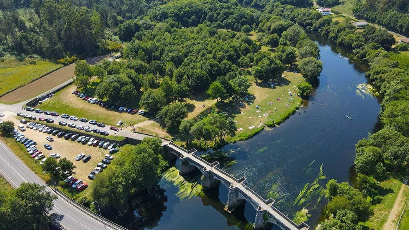 Imagen a dron de la parte de A Estrada.