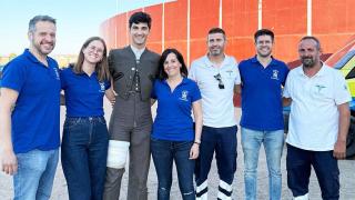 Miembros de Tauromed con Jairo de Miguel en Cigales el pasado fin de semana